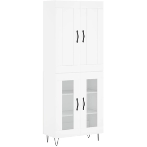 vidaXL Buffet haut Blanc 69,5x34x180 cm Bois d'ingénierie pas cher