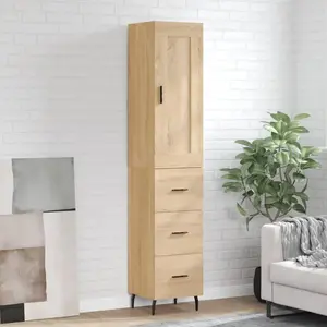 vidaXL Buffet haut Chêne sonoma 34,5x34x180 cm Bois d'ingénierie pas cher