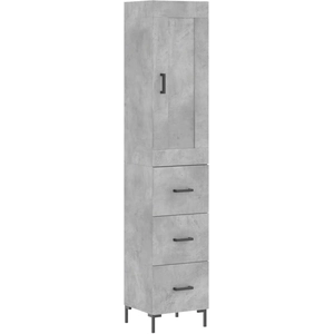 vidaXL Buffet haut Gris béton 34,5x34x180 cm Bois d'ingénierie pas cher