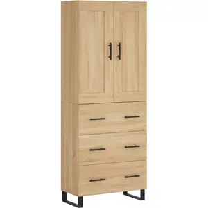vidaXL Buffet haut Chêne sonoma 69,5x34x180 cm Bois d'ingénierie pas cher