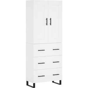 vidaXL Buffet haut Blanc 69,5x34x180 cm Bois d'ingénierie
