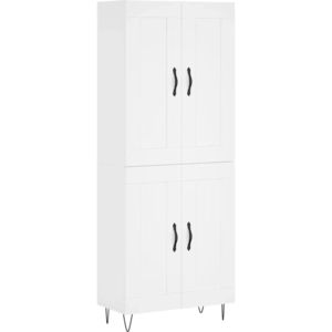 vidaXL Buffet haut Blanc 69,5x34x180 cm Bois d'ingénierie pas cher