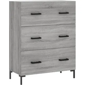 vidaXL Buffet haut Sonoma gris 69,5x34x180 cm Bois d'ingénierie pas cher