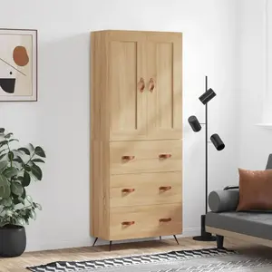 vidaXL Buffet haut Chêne sonoma 69,5x34x180 cm Bois d'ingénierie
