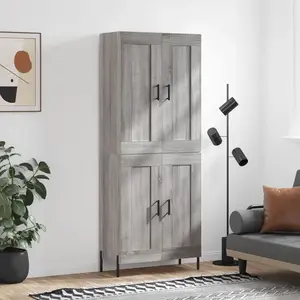 vidaXL Buffet haut Sonoma gris 69,5x34x180 cm Bois d'ingénierie pas cher