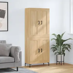 vidaXL Buffet haut Chêne sonoma 69,5x34x180 cm Bois d'ingénierie pas cher