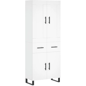 vidaXL Buffet haut Blanc 69,5x34x180 cm Bois d'ingénierie pas cher