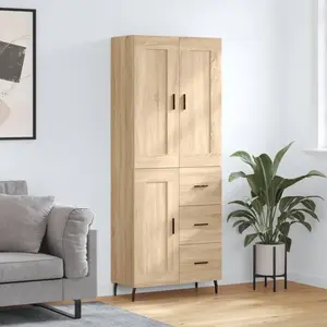 vidaXL Buffet haut Chêne sonoma 69,5x34x180 cm Bois d'ingénierie pas cher