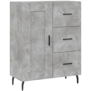 vidaXL Buffet haut Gris béton 69,5x34x180 cm Bois d'ingénierie pas cher