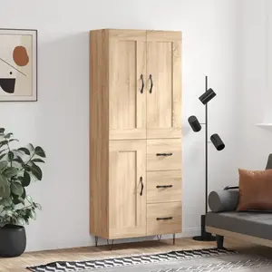 vidaXL Buffet haut Chêne sonoma 69,5x34x180 cm Bois d'ingénierie pas cher