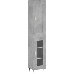 vidaXL Buffet haut Gris béton 34,5x34x180 cm Bois d'ingénierie pas cher