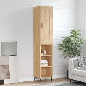 vidaXL Buffet haut Chêne sonoma 34,5x34x180 cm Bois d'ingénierie pas cher