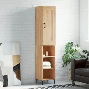 vidaXL Buffet haut Chêne sonoma 34,5x34x180 cm Bois d'ingénierie pas cher