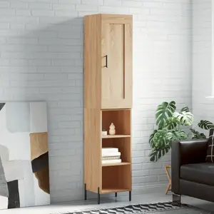 vidaXL Buffet haut Chêne sonoma 34,5x34x180 cm Bois d'ingénierie pas cher