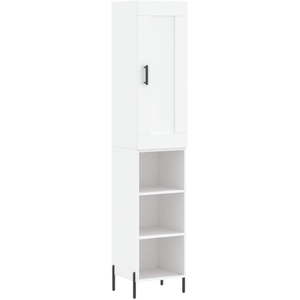 vidaXL Buffet haut Blanc 34,5x34x180 cm Bois d'ingénierie pas cher