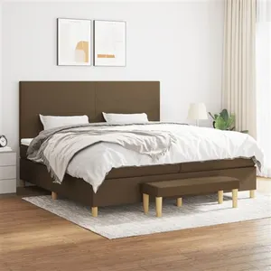 vidaXL Sommier à lattes de lit avec matelas Marron foncé 200x200 cm pas cher