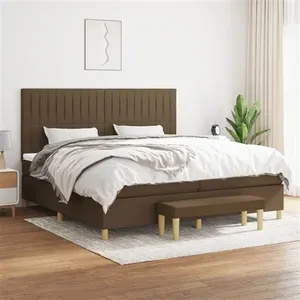 vidaXL Sommier à lattes de lit avec matelas Marron foncé 200x200 cm pas cher