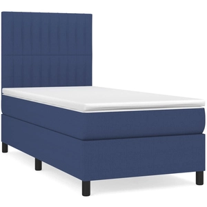 vidaXL Sommier à lattes de lit avec matelas Bleu 80x200 cm Tissu pas cher