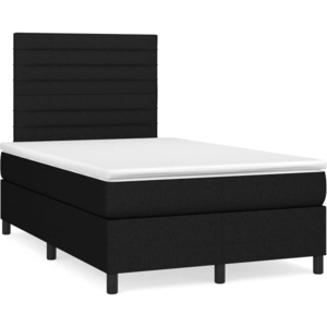 vidaXL Sommier à lattes de lit avec matelas Noir 120x200 cm Tissu pas cher