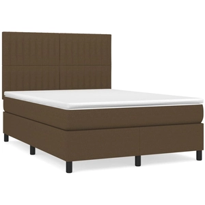 vidaXL Sommier à lattes de lit avec matelas Marron foncé 180x200 cm pas cher