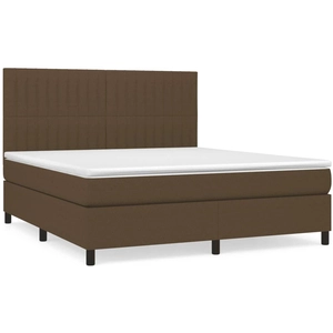 vidaXL Sommier à lattes de lit avec matelas Marron foncé 200x200 cm pas cher