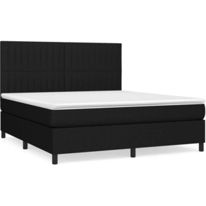 vidaXL Sommier à lattes de lit avec matelas Noir 160x200 cm Tissu pas cher