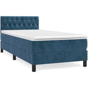 vidaXL Sommier à lattes de lit avec matelas Bleu foncé 90x200 cm pas cher