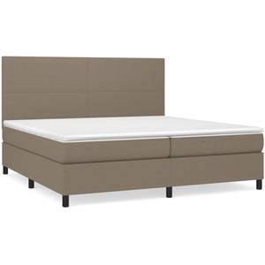 vidaXL Sommier à lattes de lit avec matelas Taupe 200x200 cm Tissu pas cher