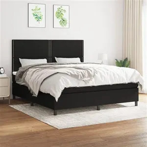 Comparateur de prix : vidaXL Sommier à lattes de lit avec matelas Noir 160x200 cm Tissu
