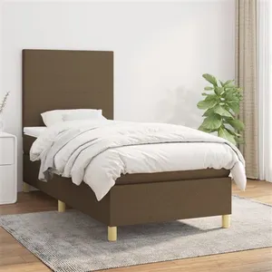 vidaXL Sommier à lattes de lit avec matelas Marron foncé 80x200 cm pas cher