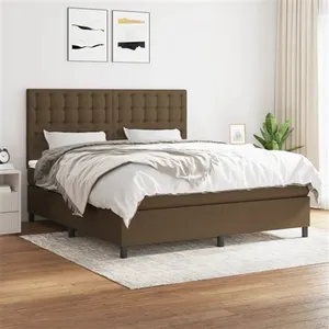 vidaXL Sommier à lattes de lit avec matelas Marron foncé 160x200 cm pas cher