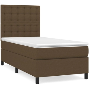 vidaXL Sommier à lattes de lit avec matelas Marron foncé 120x200 cm pas cher