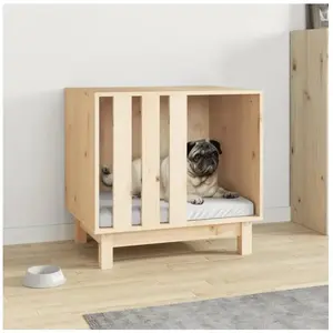 Comparateur de prix : vidaXL Vidaxl Niche Pour Chien 60x45x57 Cm Bois De Pin Massif