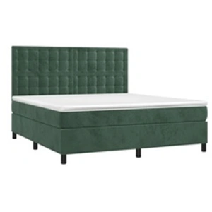 vidaXL Sommier à lattes de lit et matelas Vert foncé 180x200cm Velours pas cher
