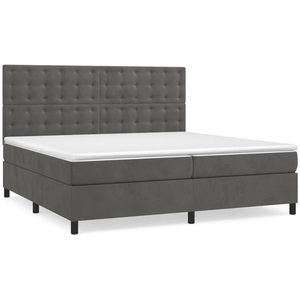 vidaXL Sommier à lattes de lit et matelas Gris foncé 200x200cm Velours