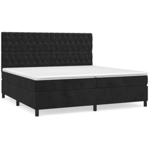 vidaXL Sommier à lattes de lit et matelas Noir 200x200 cm Velours pas cher