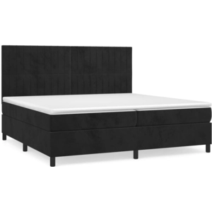 vidaXL Sommier à lattes de lit et matelas Noir 200x200 cm Velours