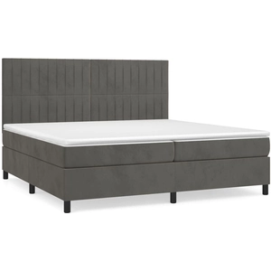 vidaXL Sommier à lattes de lit et matelas Gris foncé 200x200cm Velours pas cher