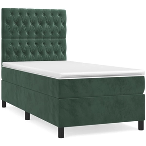 vidaXL Sommier à lattes de lit avec matelas Vert foncé 100x200 cm pas cher