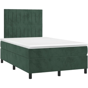 vidaXL Sommier à lattes de lit et matelas Vert foncé 120x200cm Velours pas cher