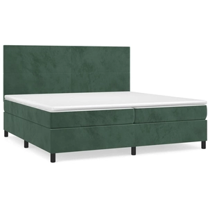 vidaXL Sommier à lattes de lit et matelas Vert foncé 200x200cm Velours pas cher