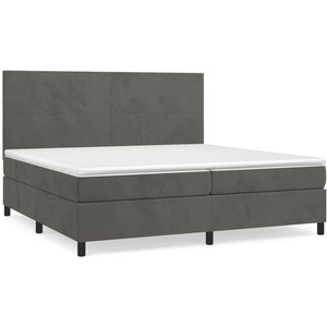 vidaXL Sommier à lattes de lit et matelas Gris foncé 200x200cm Velours pas cher