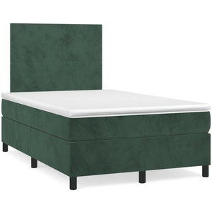 vidaXL Sommier à lattes de lit et matelas Vert foncé 120x200cm Velours pas cher