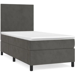 vidaXL Sommier à lattes de lit avec matelas Gris foncé 100x200 cm pas cher