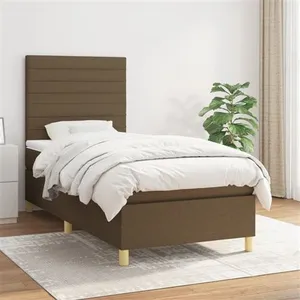 vidaXL Sommier à lattes de lit avec matelas Marron foncé 80x200 cm pas cher