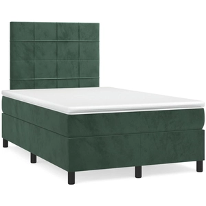 vidaXL Sommier à lattes de lit et matelas Vert foncé 120x200cm Velours pas cher
