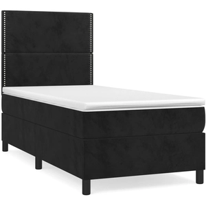 vidaXL Sommier à lattes de lit et matelas Noir 200x200 cm Velours pas cher