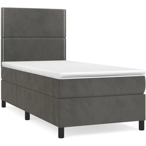 vidaXL Sommier à lattes de lit avec matelas Gris foncé 100x200 cm pas cher