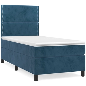 vidaXL Sommier à lattes de lit avec matelas Bleu foncé 100x200 cm pas cher