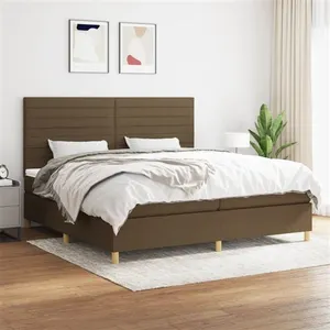 vidaXL Sommier à lattes de lit avec matelas Marron foncé 200x200 cm pas cher